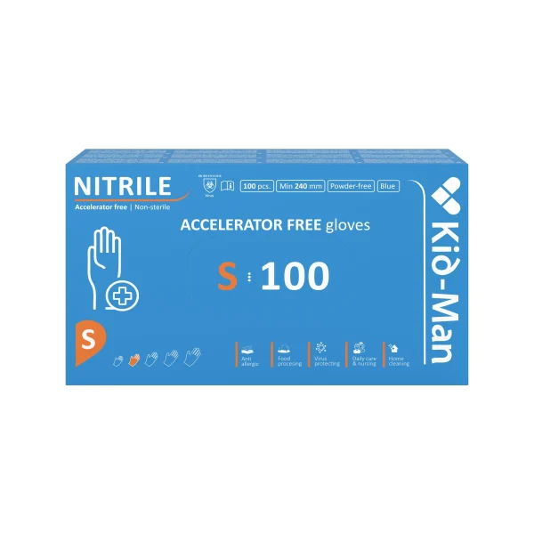 Kid-Man Accelarator-free nitrilinės pirštinės N100, dydis S