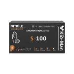 Kid-Man nitrilinės pirštinės juodos N100, dydis S - Nuotrauka 1