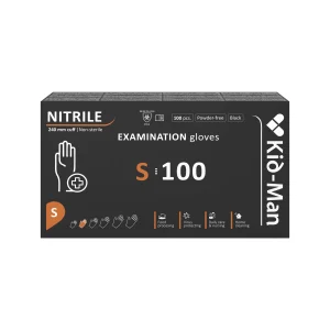 Kid-Man nitrilinės pirštinės juodos N100, dydis S