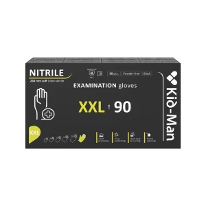Kid-Man nitrilinės pirštinės juodos N90, dydis XXL