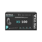 Kid-Man nitrilinės pirštinės juodos N100, dydis XS - Nuotrauka 1
