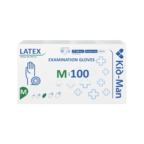 Kid-Man lateksinės pirštinės N100, dydis M