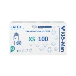 Kid-Man lateksinės pirštinės N100, dydis XS - Nuotrauka 1