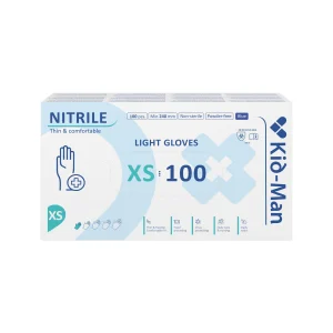 Kid-Man LIGHT nitrilinės pirštinės N100, dydis XS