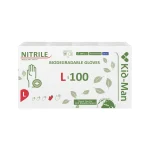 Kid-Man Biodegradable nitrilinės pirštinės N100, dydis L - Nuotrauka 1