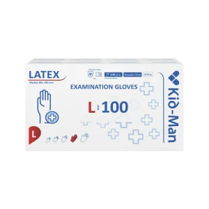 Kid-Man lateksinės pirštinės N100, dydis L