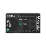 Kid-Man Black Grip nitrilinės pirštinės N50, dydis M - Nuotrauka 1