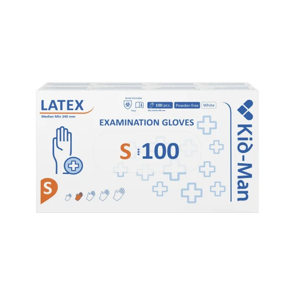 Kid-Man lateksinės pirštinės N100, dydis S