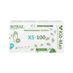 Kid-Man Biodegradable nitrilinės pirštinės N100, dydis XS - Nuotrauka 1