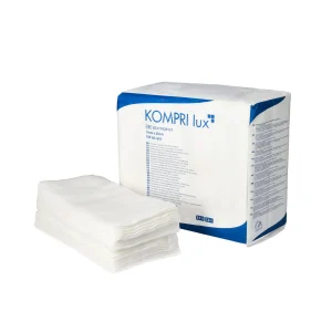 KOMPRI lux Marlės tamponai be rentgeno siūlo, nesterilūs, 17 dygsnių, 12 sluoksnių, 10 cm x 20 cm x 100 vnt.