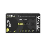 Kid-Man Black Grip nitrilinės pirštinės N50, dydis XXL - Nuotrauka 1