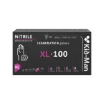 Kid-Man nitrilinės pirštinės juodos N100, dydis XL - Nuotrauka 1