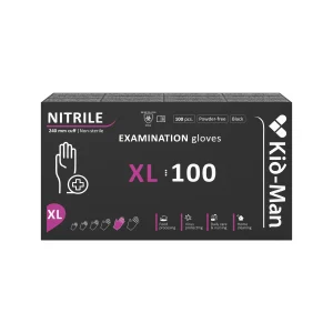 Kid-Man nitrilinės pirštinės juodos N100, dydis XL
