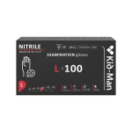 Kid-Man nitrilinės pirštinės juodos N100, dydis L - Nuotrauka 1