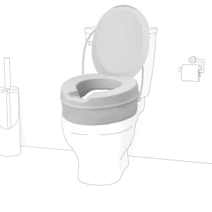 Minkštas tualeto paaukštinimas su dangčiu, aukštis 14 cm