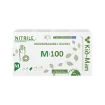 Kid-Man Biodegradable nitrilinės pirštinės N100, dydis M - Nuotrauka 1