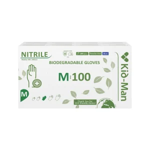 Kid-Man Biodegradable nitrilinės pirštinės N100, dydis M